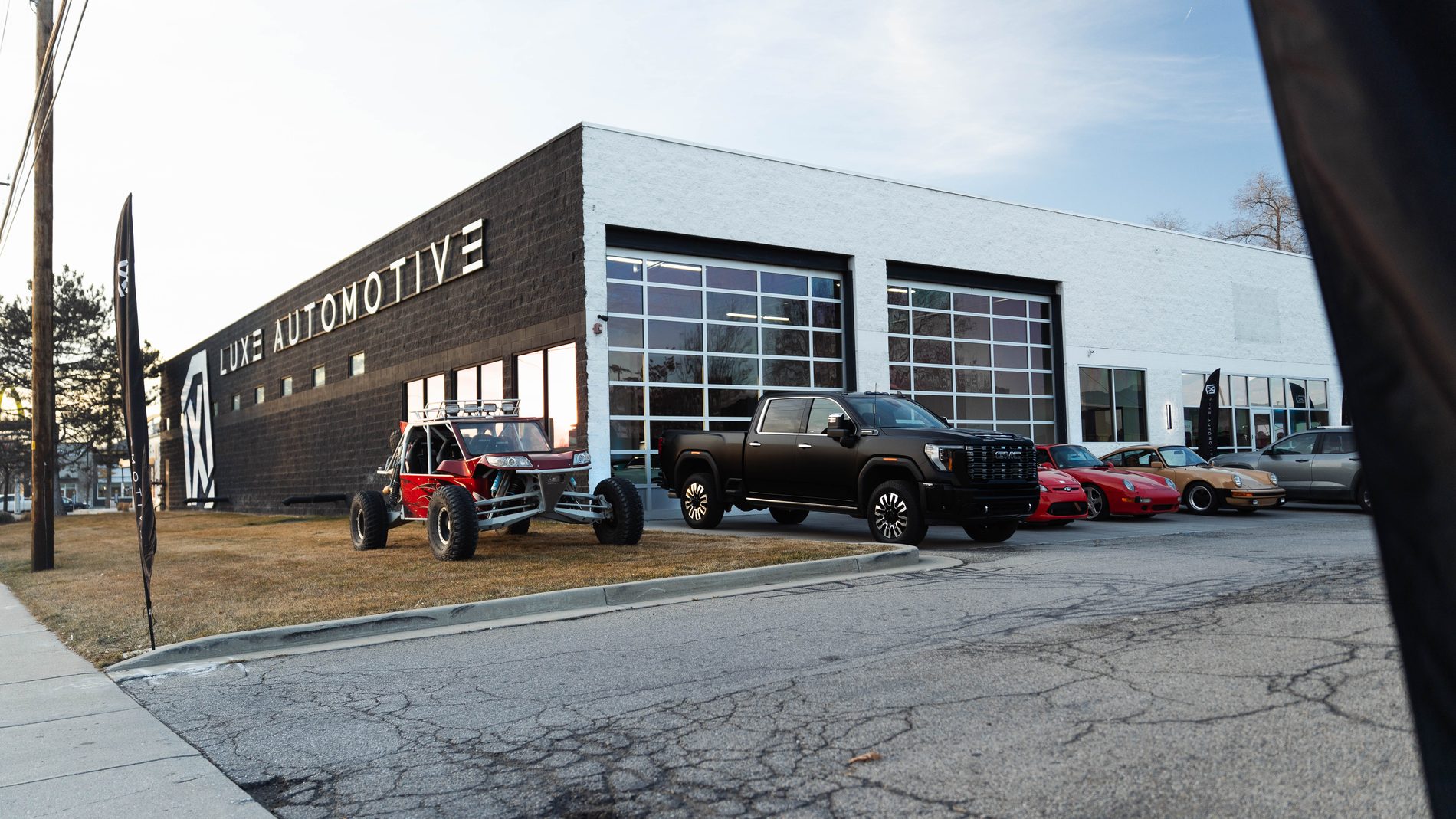 The LUXE Automotive facility exterior in Salt Lake City