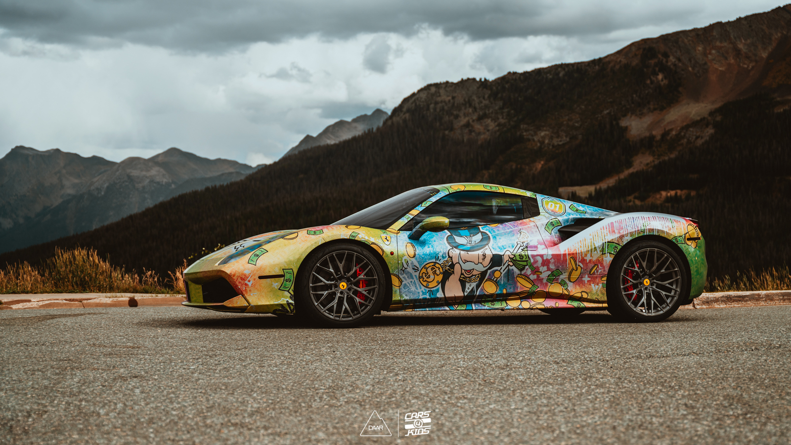 Ferrari 488 art car · Custom printed wrap
